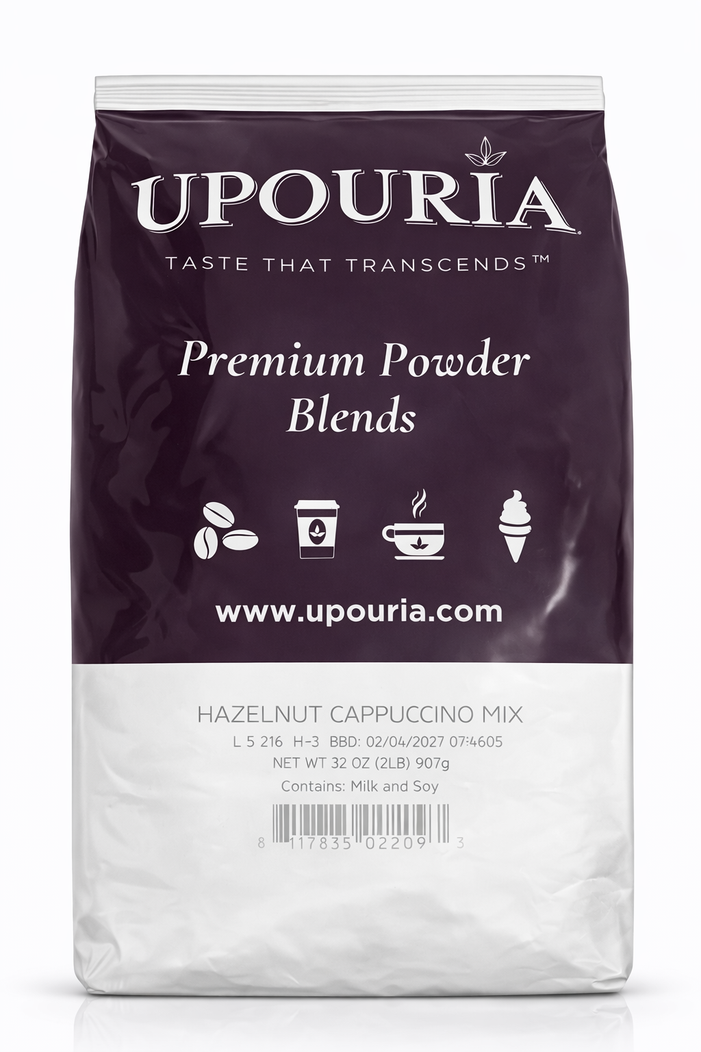 Upouria Hazelnut Cappuccino Mix – 2 lb Bag (907 g)